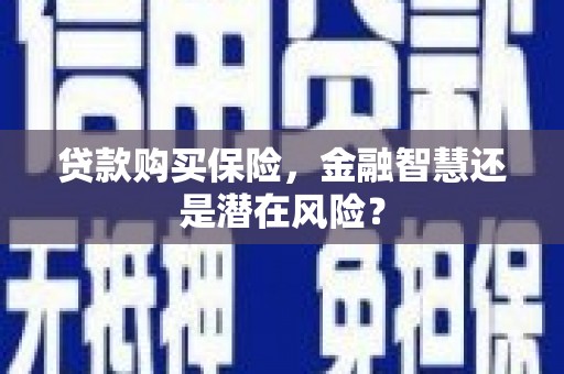 学甲贷款购买保险，金融智慧还是潜在风险？