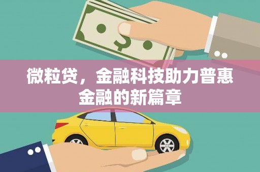 学甲微粒贷，金融科技助力普惠金融的新篇章