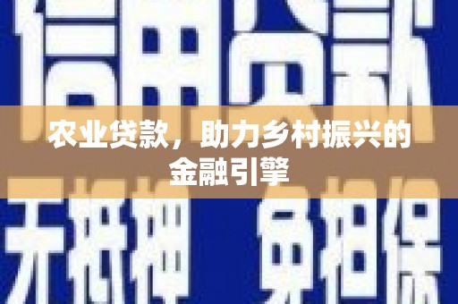 学甲农业贷款，助力乡村振兴的金融引擎