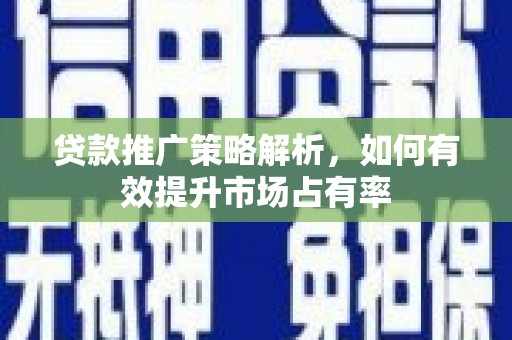 学甲贷款推广策略解析，如何有效提升市场占有率