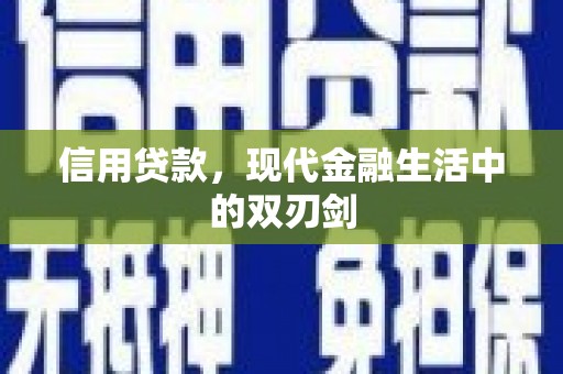 学甲信用贷款，现代金融生活中的双刃剑