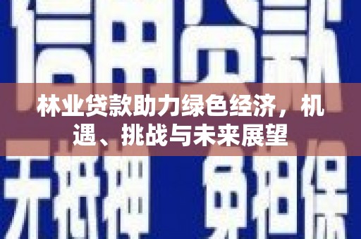 学甲林业贷款助力绿色经济，机遇、挑战与未来展望