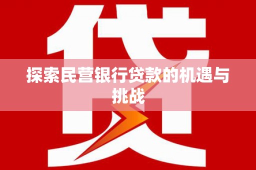 学甲探索民营银行贷款的机遇与挑战