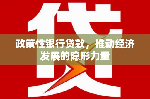 学甲政策性银行贷款，推动经济发展的隐形力量