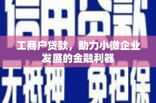 学甲工商户贷款，助力小微企业发展的金融利器