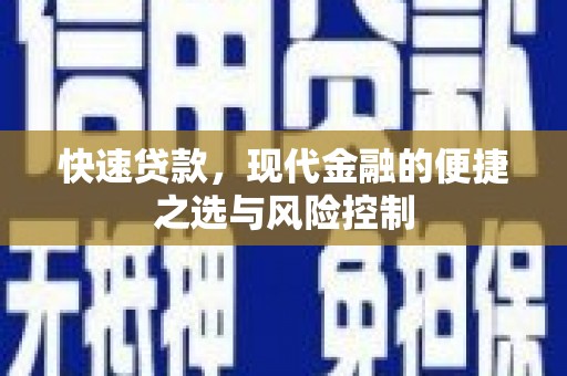 学甲快速贷款，现代金融的便捷之选与风险控制