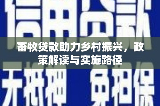 学甲畜牧贷款助力乡村振兴，政策解读与实施路径