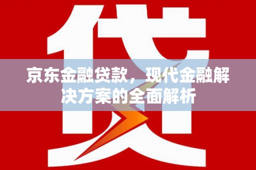 学甲京东金融贷款，现代金融解决方案的全面解析