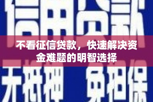 学甲不看征信贷款，快速解决资金难题的明智选择