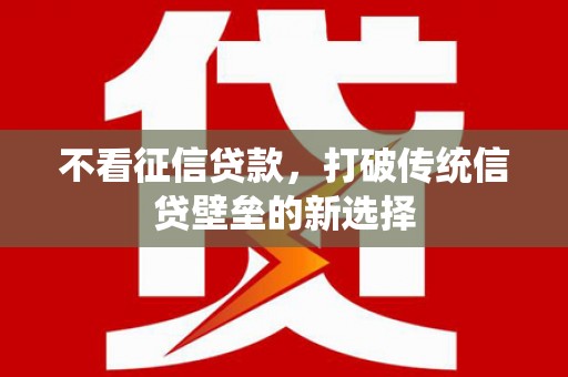 学甲不看征信贷款，打破传统信贷壁垒的新选择