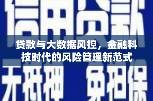 学甲贷款与大数据风控，金融科技时代的风险管理新范式