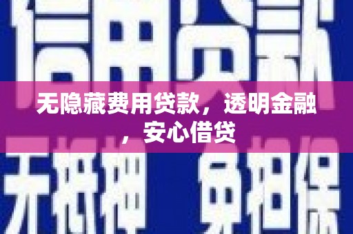学甲无隐藏费用贷款，透明金融，安心借贷