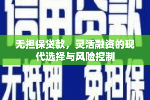 学甲无担保贷款，灵活融资的现代选择与风险控制