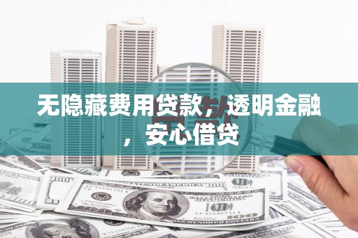 学甲无隐藏费用贷款，透明金融，安心借贷