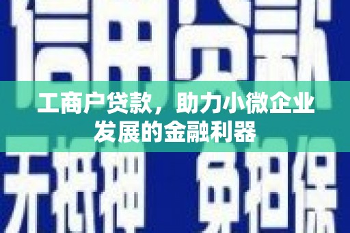 学甲工商户贷款，助力小微企业发展的金融利器