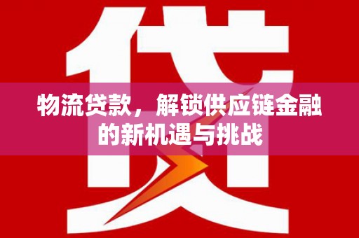 学甲物流贷款，解锁供应链金融的新机遇与挑战