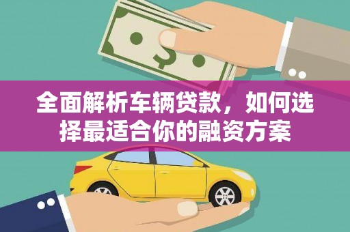 学甲全面解析车辆贷款，如何选择最适合你的融资方案